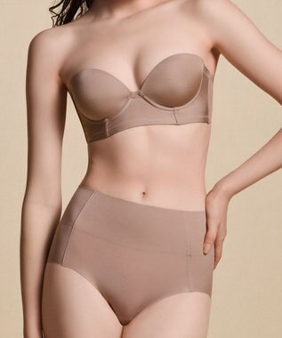 BRADELIS New York 【BRADELIS FIT / 響きにくい】モールドカップストラップレスブラ ブラデリス ズレにくい 補正 ブラジャー モカベージュ