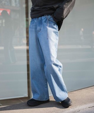 WEGO 【ユニセックス着用ITEM/】スーパーバギージーンズ デニム淡加工色