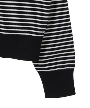 AMERICAN HOLIC クルーネックニットカーディガン Border Black