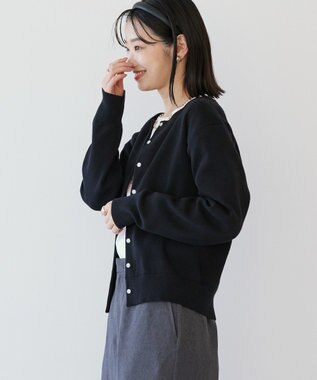 AMERICAN HOLIC クルーネックニットカーディガン Black