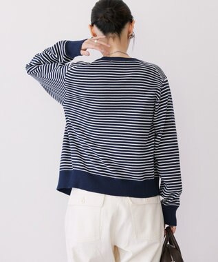 AMERICAN HOLIC クルーネックニットカーディガン Border Navy