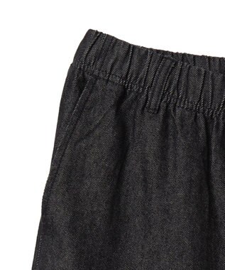 WEGO 【ウエストゴム/SMLサイズ展開】デニムイージーストレートパンツ2 ブラック