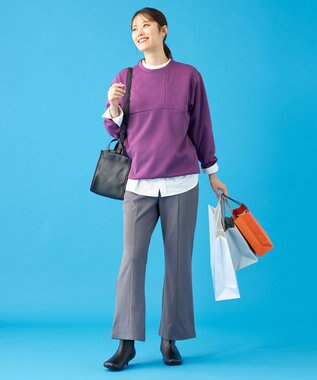 SHARE PARK LADIES 【UVカット・吸水速乾・ストレッチ・軽量・アンチピリング 】ダンボールクルーネックスウェット（S・Mサイズ） パープル系