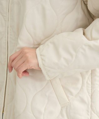 Green Parks 撥水加工　キルティングＺＩＰブルゾン Ecru