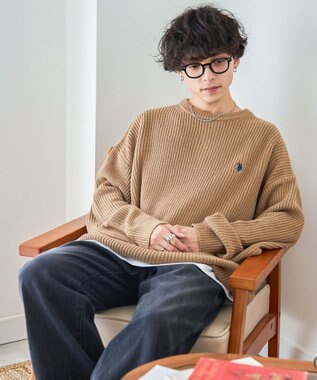 WEGO U.S. POLO ASSN.|別注畔編みニットプルオーバー ベージュ