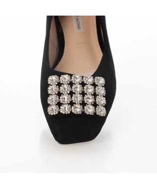 MODE ET JACOMO <MODE ET JACOMO>アシンメトリービジューフラットパンプス ブラックスエード