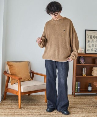 WEGO U.S. POLO ASSN.|別注畔編みニットプルオーバー ベージュ