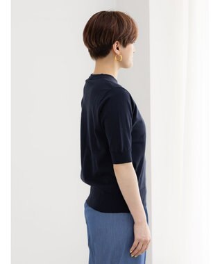 Te chichi 14G天竺ハーフスリーブニットプルオーバー ネイビー