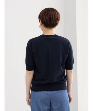 Te chichi 14G天竺ハーフスリーブニットプルオーバー ネイビー