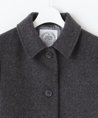 J.PRESS LADIES L ショートビーバー ステンカラーコート グレー系