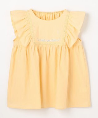 組曲 KIDS 【150-160㎝】 フラワーエンブロイダリーブラウス レモン