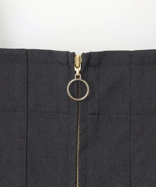 ANY SIS L 【2WAY】フロントジップタイト スカート シャンブレーブラック