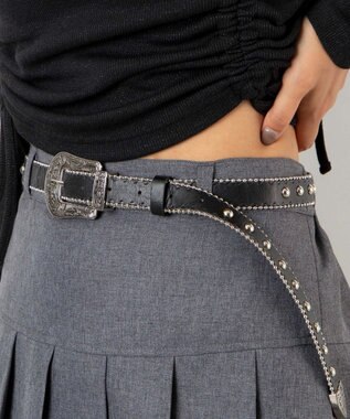 Lウエスタンバックルスタッズ付ベルト