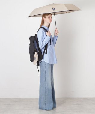 MOONBAT POLO RALPH LAUREN(ポロ ラルフローレン)FLAG BEAR 無地 折りたたみ傘 簡単開閉 ベージュ