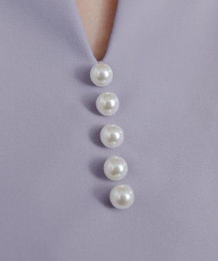 Tiaclasse 【洗える】ブラウス見えフレアスリーブカットソー ラベンダー