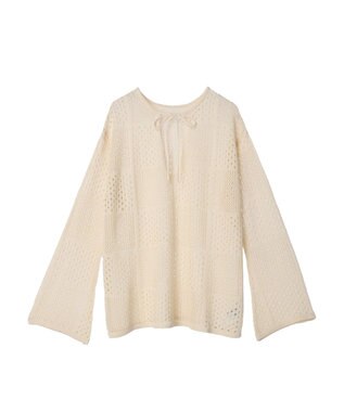 Green Parks ２ＷＡＹ透かし編みニットプルオーバー Ivory