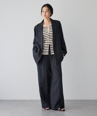 YECCA VECCA ロングテーラードジャケット Navy