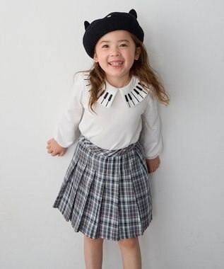 ANY KIDS 音符＆鍵盤デザインブラウス エクリュ×鍵盤