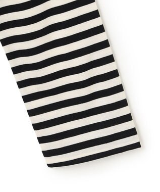 ICB 【洗える】シンプルジャージー ロングスリーブTシャツ ブラックボーダー系