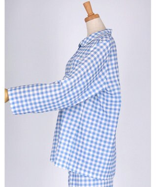 Wing パジャマ 綿100%(本体) 3Lまで対応 大きいサイズ 長袖 長ズボン レディース EP1003 ウイング／ワコール ブルー