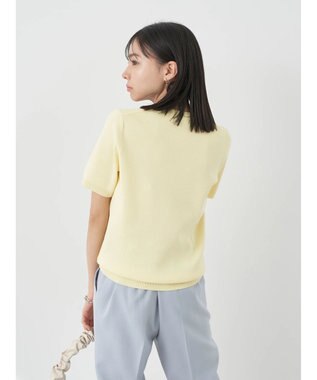 earth music&ecology 総針クルーネックハンソデプルオーバー Yellow