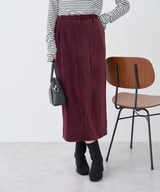 earth music&ecology コーデュロイナロースカート Bordeaux