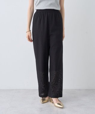 earth music&ecology レースイージーパンツ Black