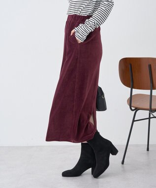 earth music&ecology コーデュロイナロースカート Bordeaux