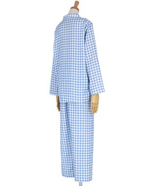 Wing パジャマ 綿100%(本体) 3Lまで対応 大きいサイズ 長袖 長ズボン レディース EP1003 ウイング／ワコール ブルー