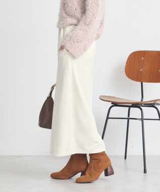 earth music&ecology コーデュロイナロースカート Ivory