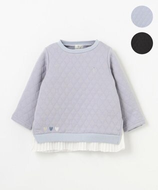  【90-100㎝】ハートキルトジャガード トレーナー