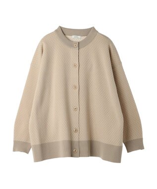 earth music&ecology ダイヤ柄ジャガードカーディガン Beige