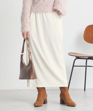 earth music&ecology コーデュロイナロースカート Ivory