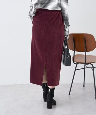 earth music&ecology コーデュロイナロースカート Bordeaux