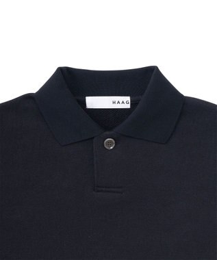 HAAG スマイルコットン HALF SLEEVE SWEAT POLO SHIRTS ポロシャツ ブラック