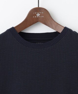 JOSEPH ABBOUD 【キングサイズ・オリジナルオーガニックコットン使用】JOE COTTONサッカークルーネックシャツ ネイビー系