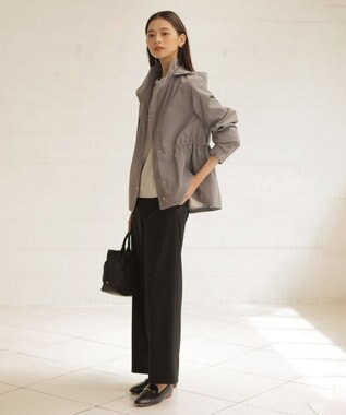 J.PRESS LADIES 【洗える】ツムギート flannel ワイド パンツ ブラック系