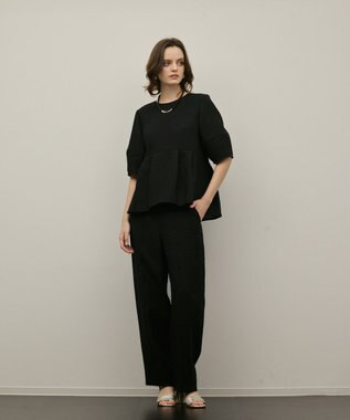 GRACE CONTINENTAL オーガンジージャガードトップ ブラック