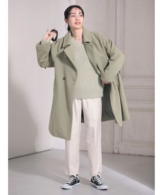 Green Parks ビーバー調テーラードカラーコート Green