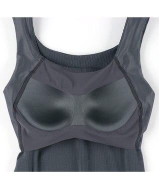 Wing カップ付きタンクトップ ラク きれいなバストシルエット 綿混(身生地) 【シンクロブラトップ】 リブタイプ ブラトップ ET1173 ウイング／ワコール ダークグレー
