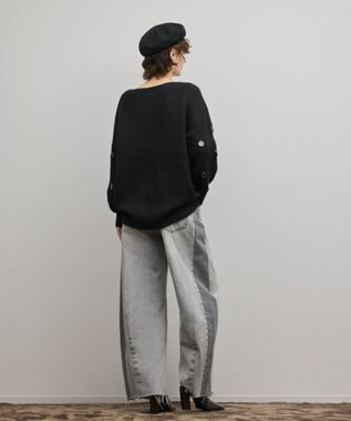 GRACE CONTINENTAL スパンコールニットトップ ブラック