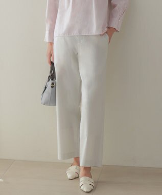 J.PRESS LADIES S セルロースリネンストレッチ セミワイド パンツ