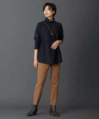 J.PRESS LADIES 【洗える】アルガンシルク テーパード パンツ キャメル系