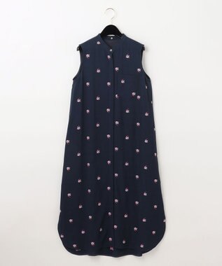 GRACE CONTINENTAL エンゼルフィッシュジャガードワンピース ネイビー