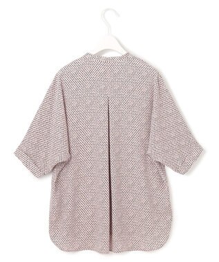 ICB 【人気のため新色追加・WEB限定・接触冷感・UVケア・速乾・洗える】BackSatinAmunzen 5分袖キーネックブラウス ヘイズピンク柄系