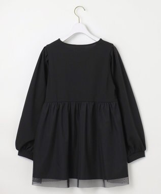 ANY SIS 【WEB・一部店舗限定】ペプラムチュールコンビ セット ブラック