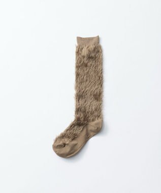 TRICOTE FAKE FUR HIGH SOCKS／フェイクファーハイソックス 82BEIGE