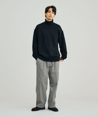 J.PRESS YORK STREET 【UNISEX】ANTI PILLING WOOL タートルニット ブラック系
