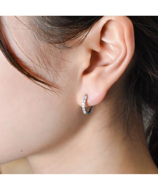 blancotokyo 【金属アレルギー対応】ジルコニアフープピアス CLARA シルバー