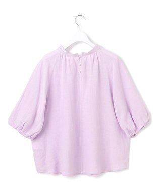 23区 S 【洗える】LIBECOリネン ボリュームスリーブ ブラウス ラベンダー系